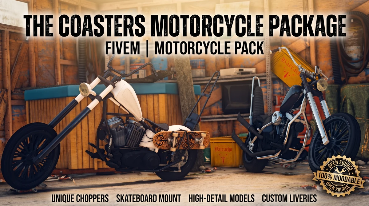 The Coasters Motorcycle Package FiveM | Motorcycle Pack | Open Source